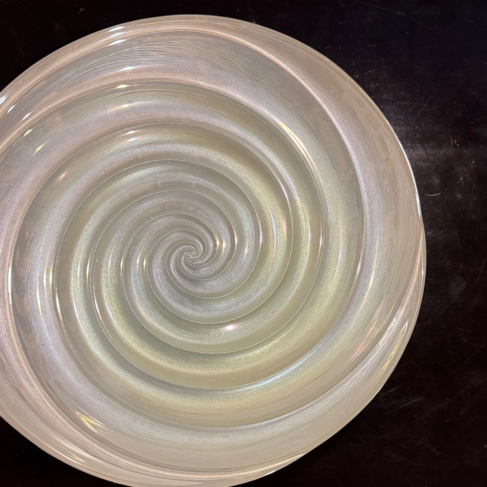 Iridescent Swirl Glass Plate